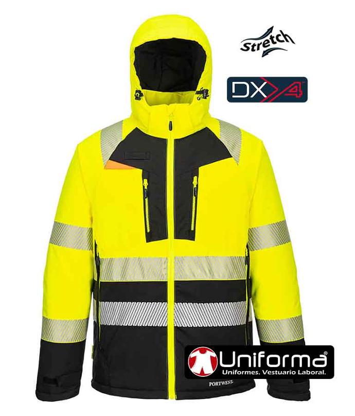 Chaqueta de alta visibilidad elástica DX4 Chaqueta de trabajo de alta visibilidad en tejido elástico DX4 en Uniforma