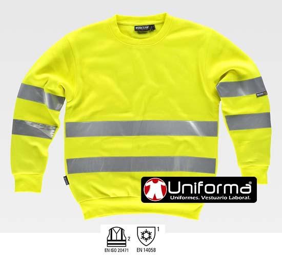 Sudadera cuello redondo alta visibilidad clase 2 Sudadera de trabajo de cuello redondo reflectante de alta visibilidad clase 2