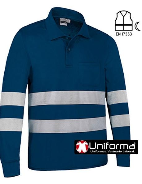 Polo de trabajo de visibilidad realzada en uniforma Polo de trabajo con bandas reflectantes de alta visibilidad de visibilidad realzada personalizable con logo de empresa en unifroma