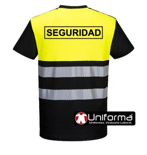 Camiseta técnica para vigilante de seguridad en colores reflectantes en uniforma personalizable
