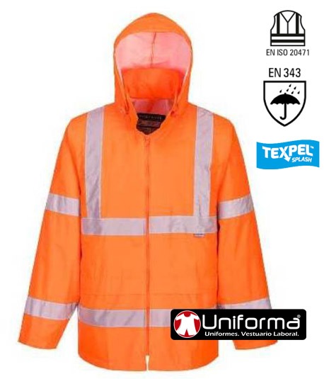 Chaqueta de trabajo impermeable traje de agua de alta visibilidad en uniforma