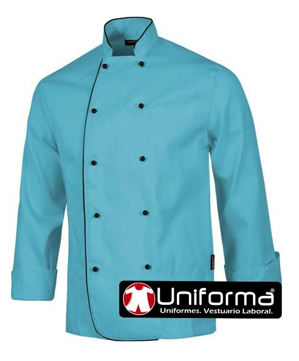 chaqueta de cocina de manga larga azul turquesa chaqueta de cocina de manga larga azul turquesa