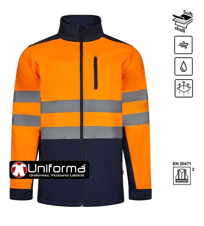 Softshell de alta visibilidad clase 2 en uniforma