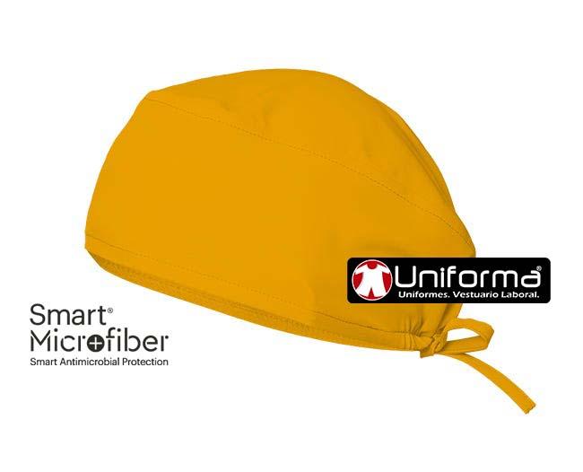 Gorro sanitario en tejido anti bacterias con iones de plata personalizable con logo de empresa en uniforma