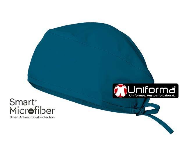 Gorro sanitario en tejido anti bacterias con iones de plata personalizable con logo de empresa en uniforma