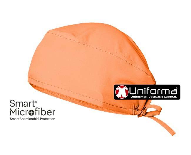 Gorro sanitario en tejido anti bacterias con iones de plata personalizable con logo de empresa en uniforma