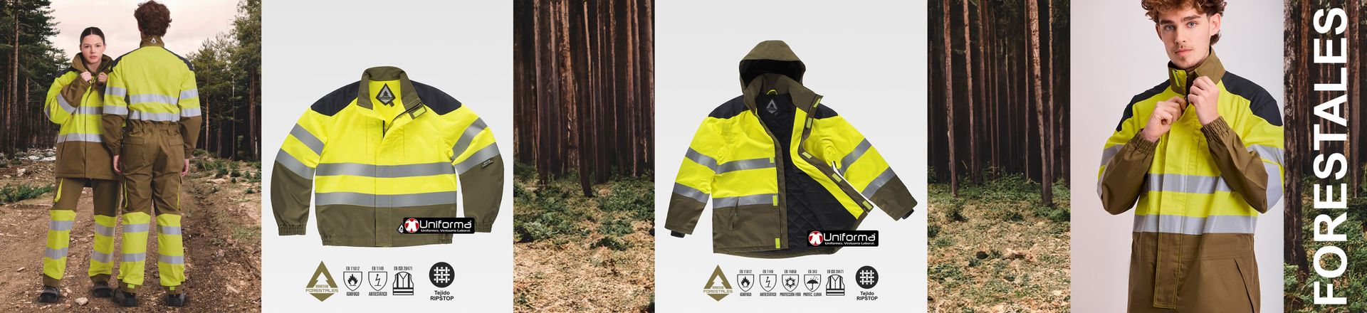 Ropa de trabajo Forestal Ignífuga de alta visibilidad en uniforma