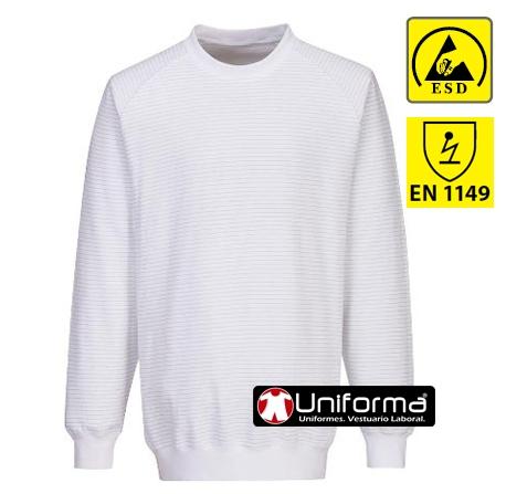 Sudadera de trabajo anti estática disipativa de la carga electro estática ESD para trabajar con componentes electrónicos personalizable con logo de empresa en uniforma