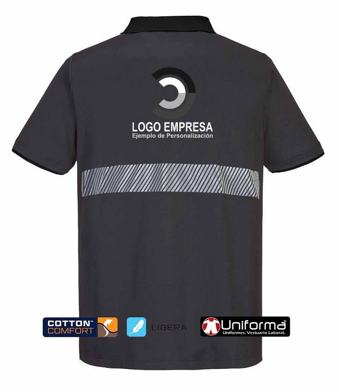 Polo de trabajo bicolor de manga corta para personalizar con logo de empresa en tejido de calidad premium ligero contra el calor en uniformaa