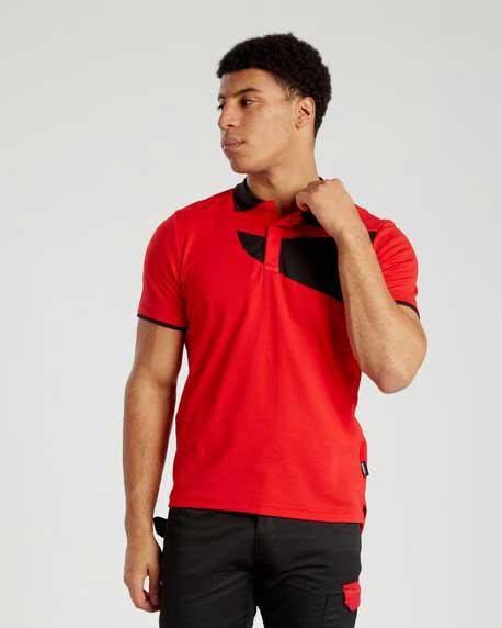 Polo de trabajo técnico ligero y fresco en uniforma con mezcla de algodón Polo de trabajo técnico ligero con panel frontal a contraste para facilitar la personalización