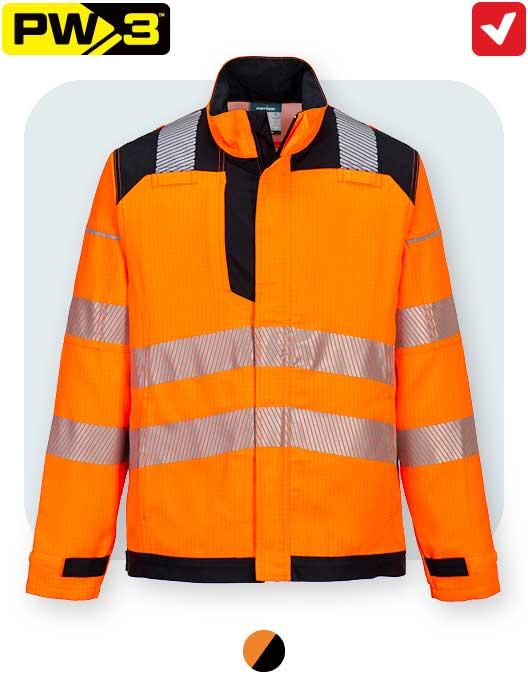 Chaqueta de trabajo ignífuga resistente a la llama bicolor de alta visibilidad PW3. Chaqueta de trabajo ignífuga resistente a la llama bicolor de alta visibilidad PW3.