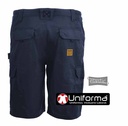 Pantalón corto de trabajo tipo bermudas en tejido elástico, con elastano, cómodas, de diseño multibolsillos con bolsillos de cargo, personalizables con logo de empresa en uniforma