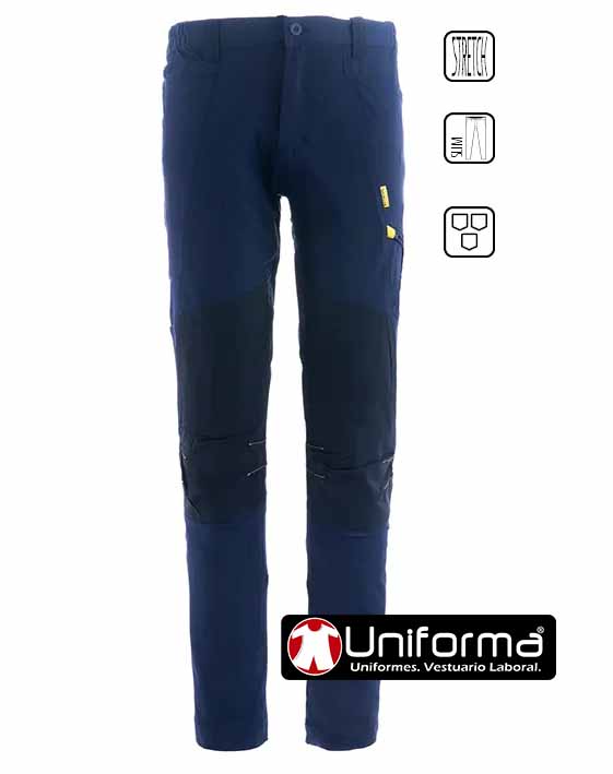 Pantalón Técnico Ligero Elástico Cómodo de color marino, personalizable con logo de empresa en Uniforma  - BW2035
