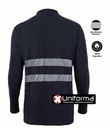 Polo de trabajo de Algodón de Manga Larga con Bandas Reflectantes segmentadas, personalizable con logo de empresa en Uniforma  - UN320
