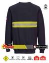 Sudadera de trabajo azul marino ignífuga, resistente a la llama,  antiestática contra Arco Eléctrico con banda reflectante y de alta visibilidad discontinua segmentada, personalizable con logo de empresa en Uniforma -PFR1250