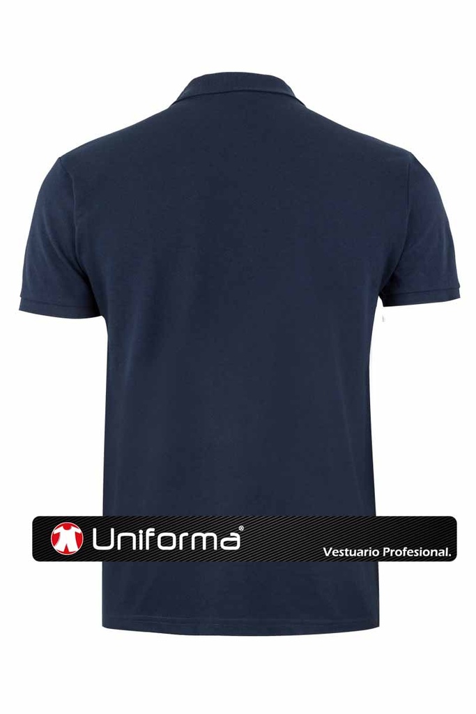 Polo de algodón 100% Azul marino navy de manga corta, para personalizar con logo de empresa en Uniforma, disponible en tallas grandes hasta la 5XL - VPS2001U