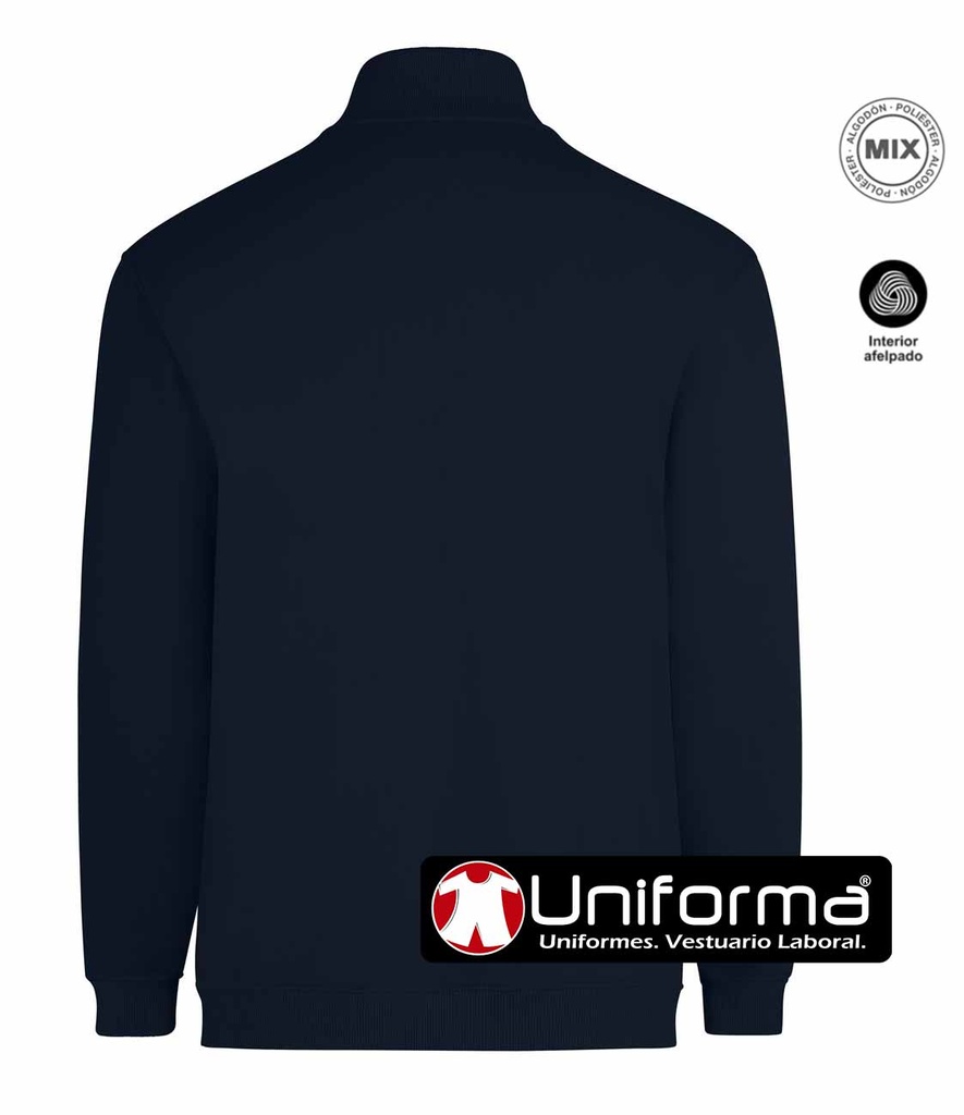 Sudadera Azul Marino con cierre de Cremallera Central, puños elásticos, interior gamuzado, personalizable con logo de empresa en Uniforma - VSZ27OU - VSZ27OU
