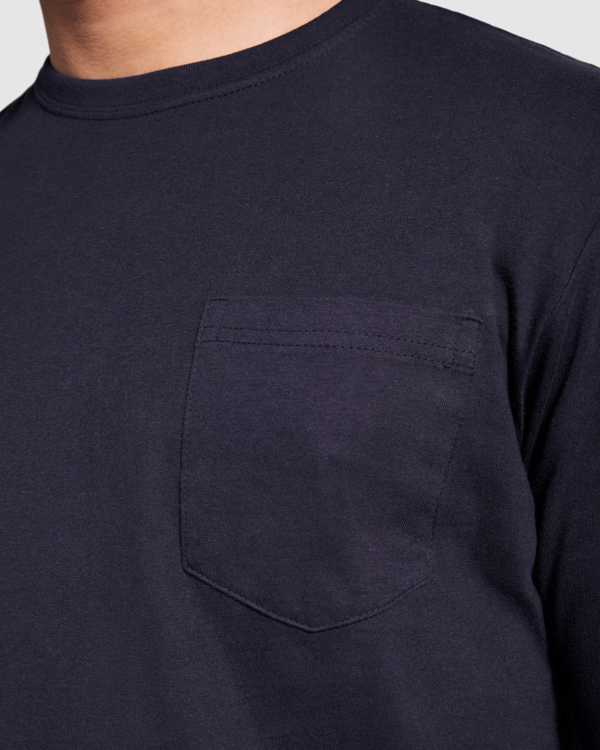 Camiseta Marino de Manga Larga con Bolsillo y Bandas Reflectantes - UN1219
