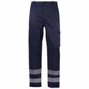 Pantalón de trabajo de color Azul Marino Reforzado con culera y rodilleras, costuras reforzadas, con Bandas reflectantes del tipo continuo cosidas en las perneras, personalizable con logo de empresa en Uniforma - WR3108R