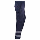 Pantalón de trabajo de color Azul Marino Reforzado con culera y rodilleras, costuras reforzadas, con Bandas reflectantes del tipo continuo cosidas en las perneras, personalizable con logo de empresa en Uniforma - WR3108R