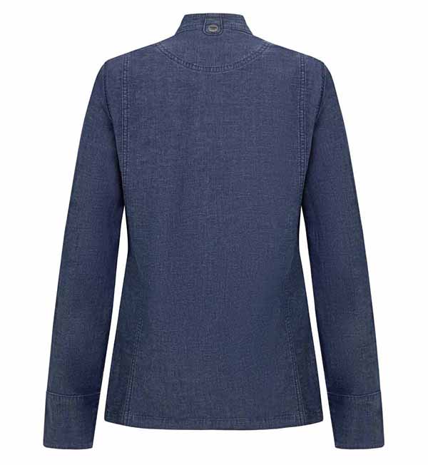 Chaqueta de Cocina en tejido Vaquero Elástico de color azul Denim, personalizable en Uniforma  - V405212SW