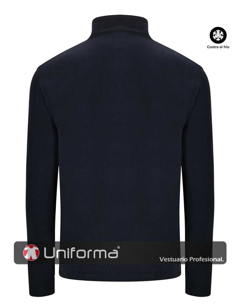 Polar Azul Marino micropolar de 160grms como capa intermedia tejido polar 100% Poliéster con cierre de media cremallera personalizable con logo de empresa en Uniforma  - VFQ165U