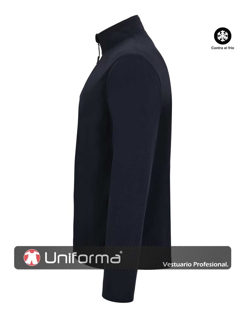 Polar Azul Marino micropolar de 160grms como capa intermedia tejido polar 100% Poliéster con cierre de media cremallera personalizable con logo de empresa en Uniforma  - VFQ165U