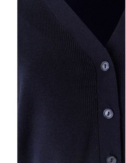 Rebeca de punto de mujer de color azul marino para oficinas, empresas de limpieza personalizables con bordado en Uniforma - V103