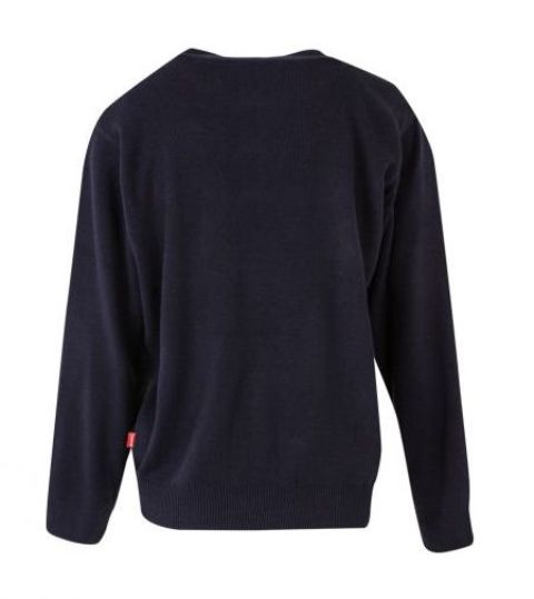 Rebeca de punto de unisex de color azul marino para oficinas, empresas de limpieza personalizables con bordado en Uniforma - V103