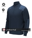 Jersey Azul Marino Grueso de 100% Algodón con Cuello Alto y cierre de media cremallera, personalizable con logo de empresa en Uniforma - TS5502