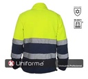Chaqueta de trabajo Polar de colores Combinado, cremallera completa, Alta visibilidad clase 2, cintas reflectantes de alta visibilidad, 280 grms, unisex, con protector de barbilla, EN ISO 20471, contra el frío, EN14058, personalizable con logo de empresa en Uniforma  - BW4120