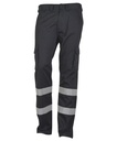 Pantalón de trabajo de color Azul de Visibilidad Realzada EN17353 con bandas reflectantes continuas cosidas en las perneras, personalizable con logo de empresa en Uniforma - AN08105