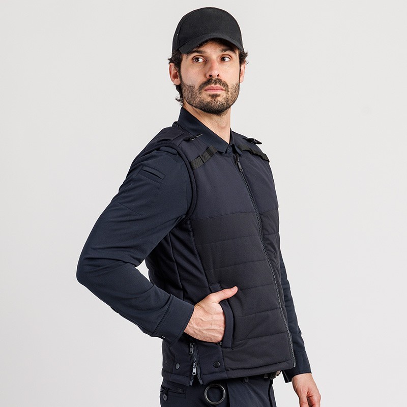Chaleco Táctico de Policías, Vigilantes y cuerpos de seguridad, de color azul marino, en tejido Ultra-flex de Alto Rendimiento, en Uniforma - TR225