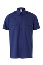 Camisa de Manga Corta de color azul marino con Galoneras, cierre de botón, personalizable con logo de empresa en Uniforma - V532