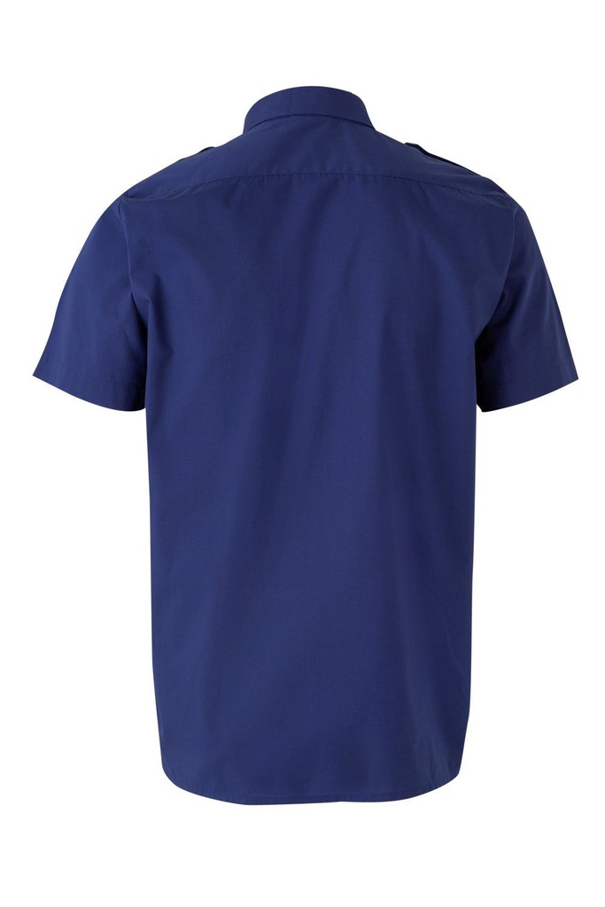 Camisa de Manga Corta de color azul marino con Galoneras, cierre de botón, personalizable con logo de empresa en Uniforma - V532