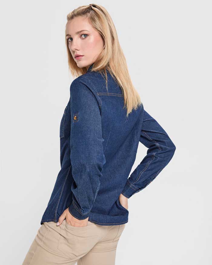 Camisa Vaquera de Mujer Manga Larga Elástica - LY6707