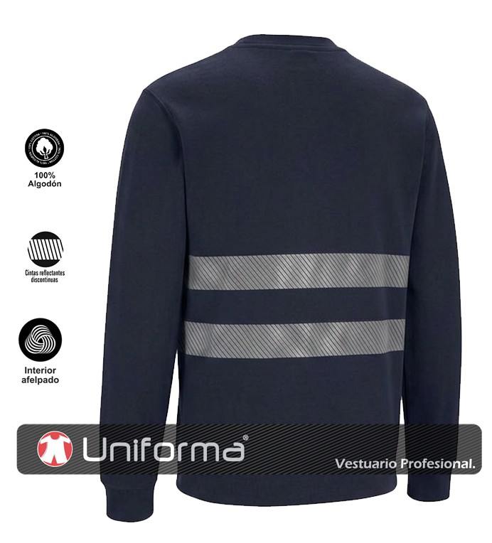 Sudadera de Algodón con Bandas Reflectantes personalizable con logo de empresa en Uniforma - UN3212