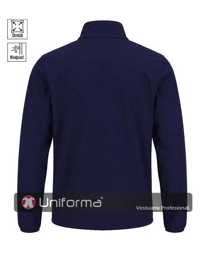 Chaqueta Softshell Bicapa Modelo económico con cremallera central, cortavientos, forro polar interno, personalizable con logo de empresa en Uniforma.net  - HK3032