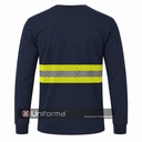 Camiseta de algodón de Manga Larga con Puños elásticos y Banda Reflectante bicolor extra ancha de 75mm , personalizable con logo de empresa en uniforma. - UN1210