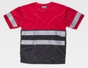 Camiseta técnica combinada bicolor cintas reflectantes alta visibilidad en uniforma