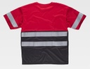 Camiseta técnica combinada bicolor cintas reflectantes alta visibilidad en uniforma espalda