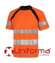 Camiseta Naranja reflectante de alta visibilidad Clase 2 de diseño bicolor personalizable con logo de empresa en uniforma TC2941