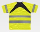 Camiseta Amarilla Flúor reflectante de alta visibilidad Clase 2 de diseño bicolor personalizable con logo de empresa en uniforma TC2941