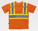 Camiseta alta visibilidad con bandas reflectantes bicolor en uniforma