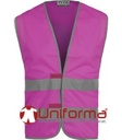 Chalecos con Bandas Reflectantes rosa fucsia en uniforma