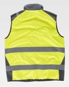 Chaleco Amarillo de trabajo tipo Softshell de Alta Visibilidad corta vientos con bandas reflectantes de alta visibilidad de diseño bicolor, con cierre de cremallera y personalizable con logo de empresa en uniforma - TS9231