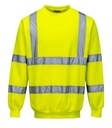 Sudaderas de trabajo reflectantes en Alta Visibilidad, homologadas EN ISO 20471 en Clase 3 -con bandas reflectantes horizontales y verticales, de cuello redondo y puños elásticos, personalizable con logo de empresa en uniforma referencia PB303