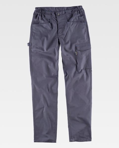 Pantalón de trabajo Elástico Multibolsillos Uniforma - TB4030 Gris