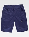 Pantalón de trabajo corto de color azul tipo bermudas fresco para combatir el calor, de tejido elástico cómodo multi bolsillos, bolsillos de cargo, personalizable con logo de empresa en uniforma - TB4035