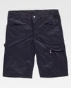 Pantalón de trabajo corto de color negro tipo bermudas fresco para combatir el calor, de tejido elástico cómodo multi bolsillos, bolsillos de cargo, personalizable con logo de empresa en uniforma - TB4035